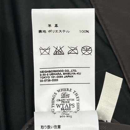 (W)TAPS ダブルタップス 092NWDT-JKM03 ブラウン ラムレザー A-2 ミリタリーフィールドジャケット ジャケット