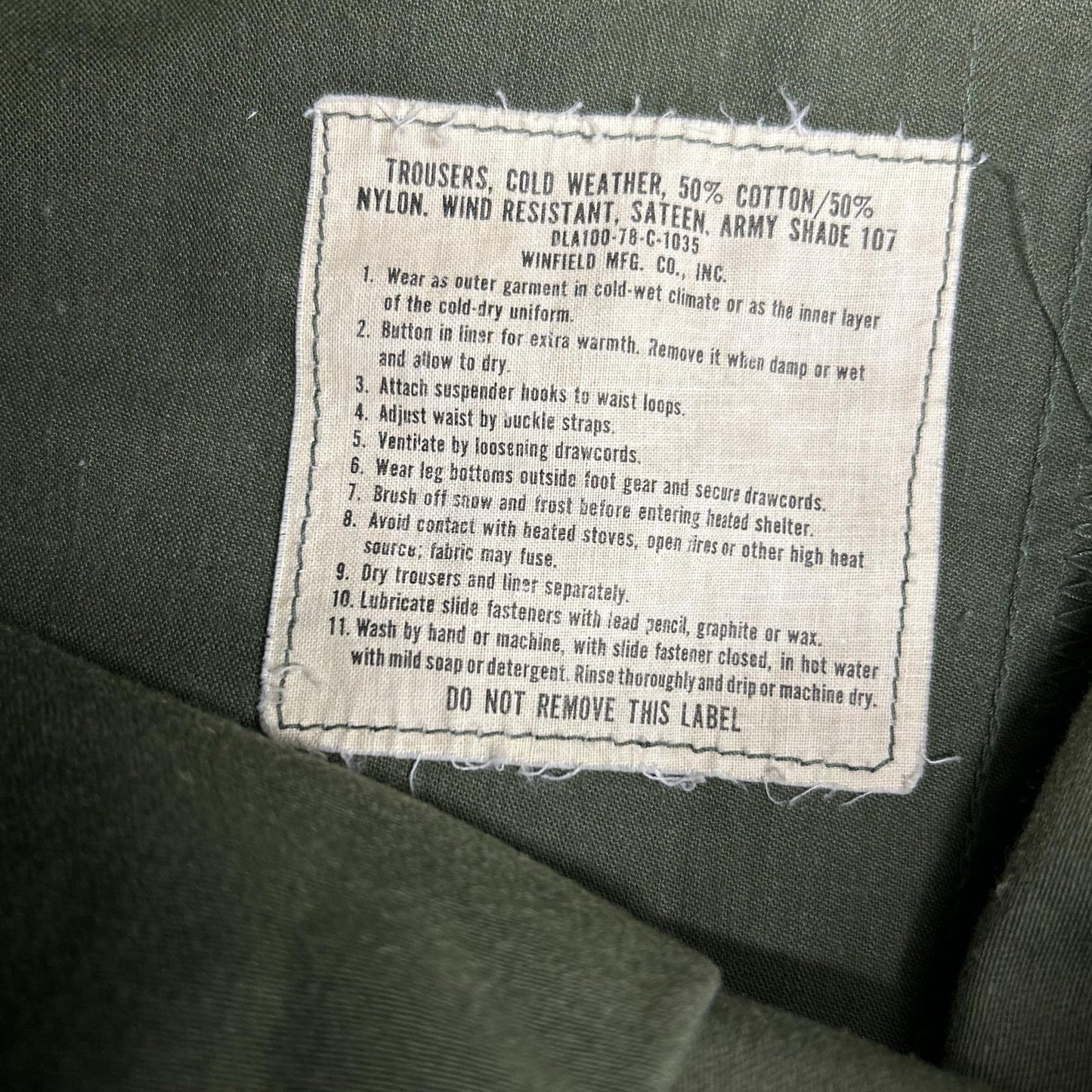 MILITARY ミリタリー 1970年代 8415-00-782-2952 米軍M-65フィールドパンツ ボトムス