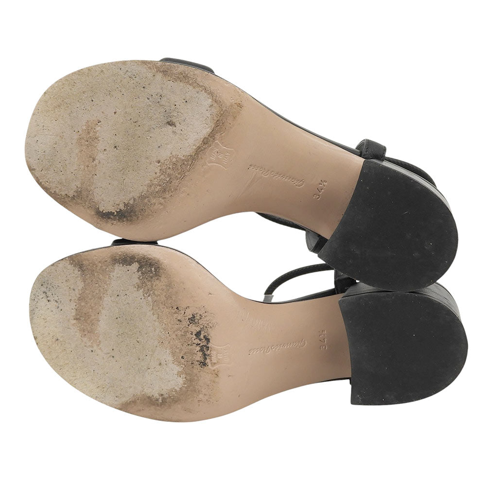 Gianvito Rossi ジャンヴィト・ロッシ NADIA60 レザー ヒール サンダル シューズ レディース ブラック 34 1/2 31296 27427 シューズ