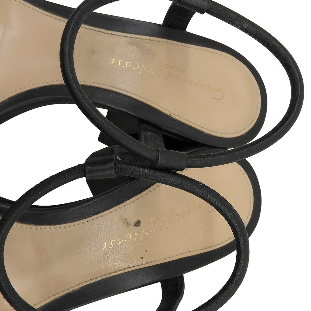 Gianvito Rossi ジャンヴィト・ロッシ NADIA60 レザー ヒール サンダル シューズ レディース ブラック 34 1/2 31296 27427 シューズ