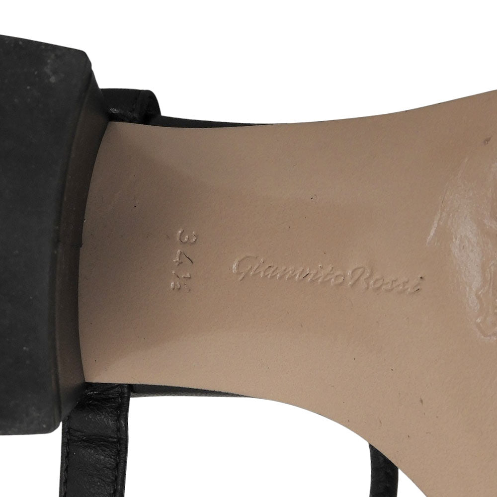 Gianvito Rossi ジャンヴィト・ロッシ NADIA60 レザー ヒール サンダル シューズ レディース ブラック 34 1/2 31296 27427 シューズ