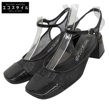Sergio Rossi セルジオロッシ スリングバックメッシュ パンプス シューズ レディース ブラック 34 1/2 シューズ