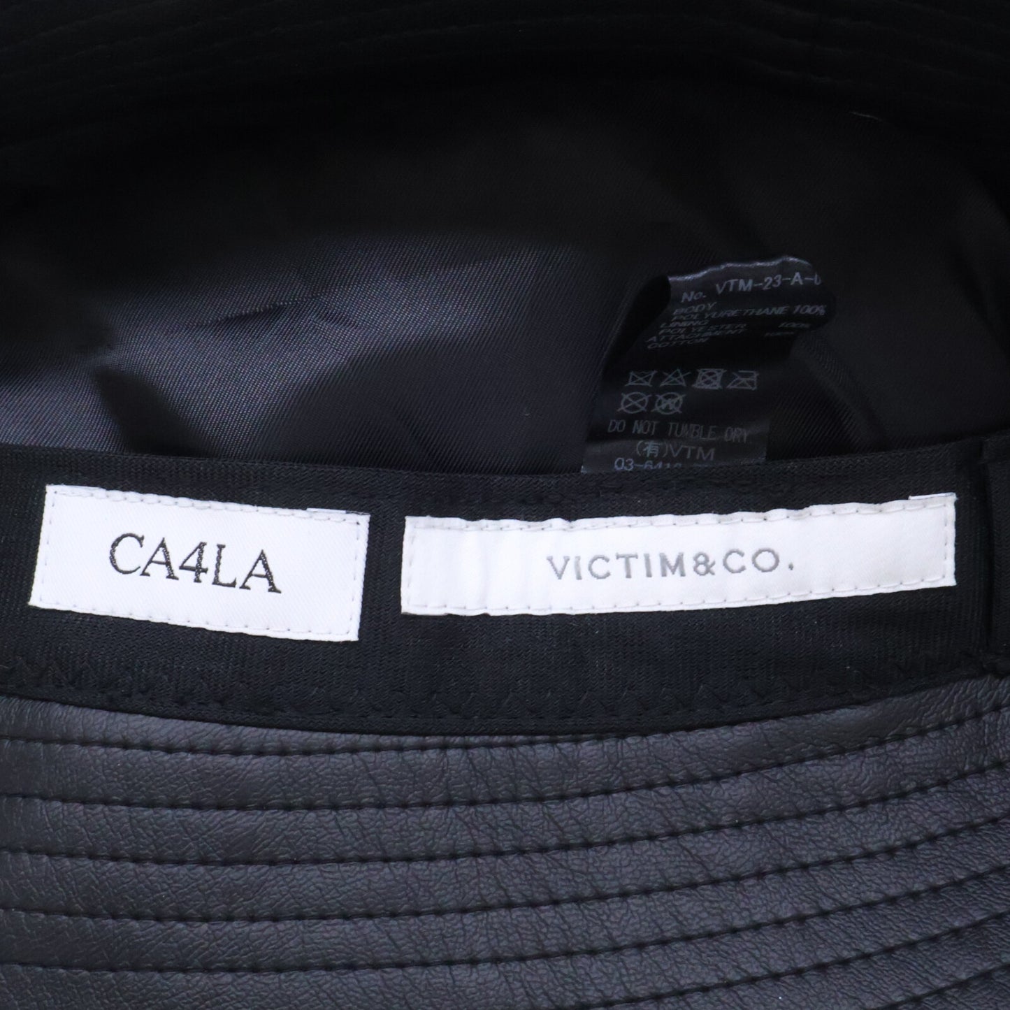 CA4LA カシラ x VICTIM ヴィクティム 【美品】VTM-23-A-011 LEATHER BUCKET HAT バケットハット 帽子