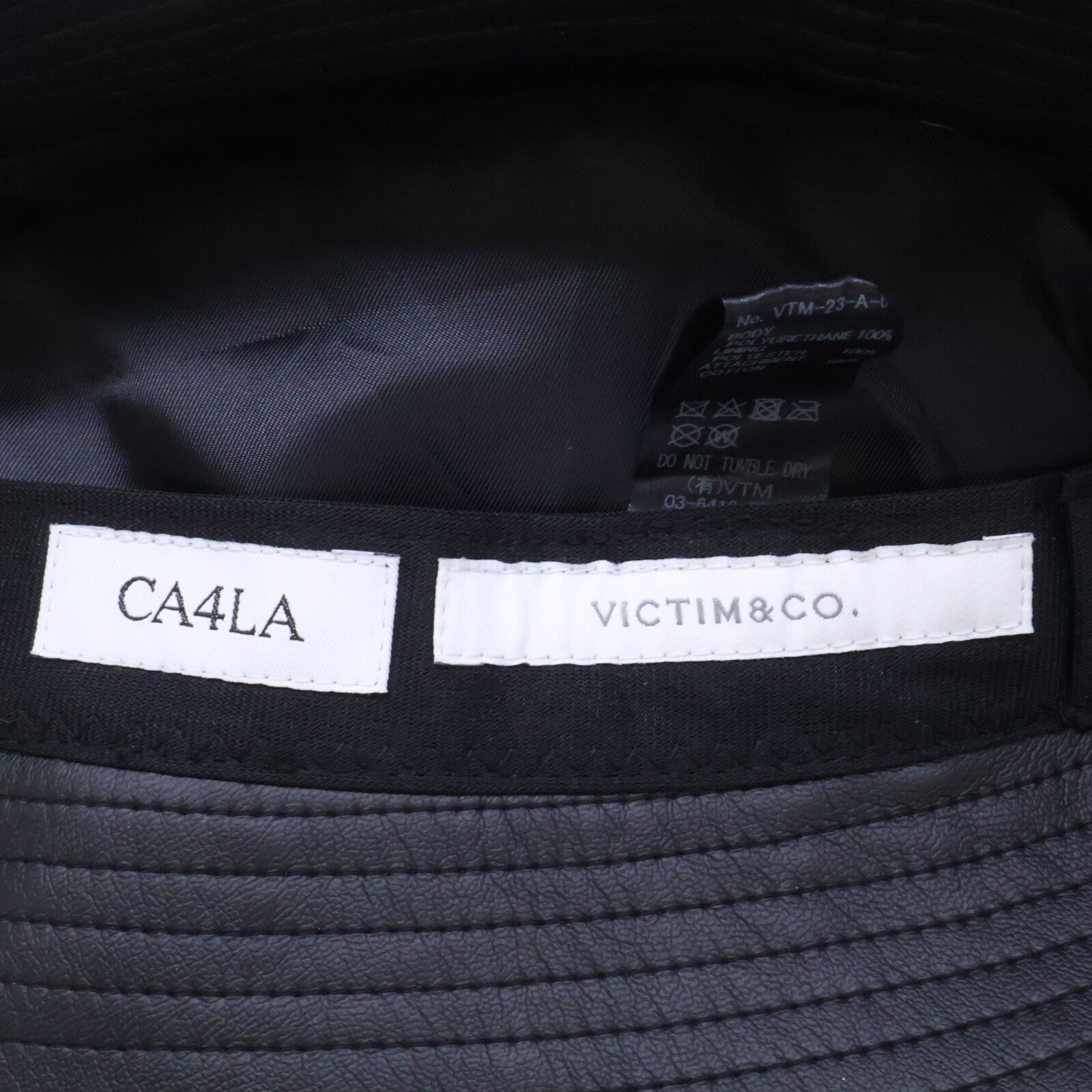 CA4LA カシラ x VICTIM ヴィクティム 【美品】VTM-23-A-011 LEATHER BUCKET HAT バケットハット 帽子