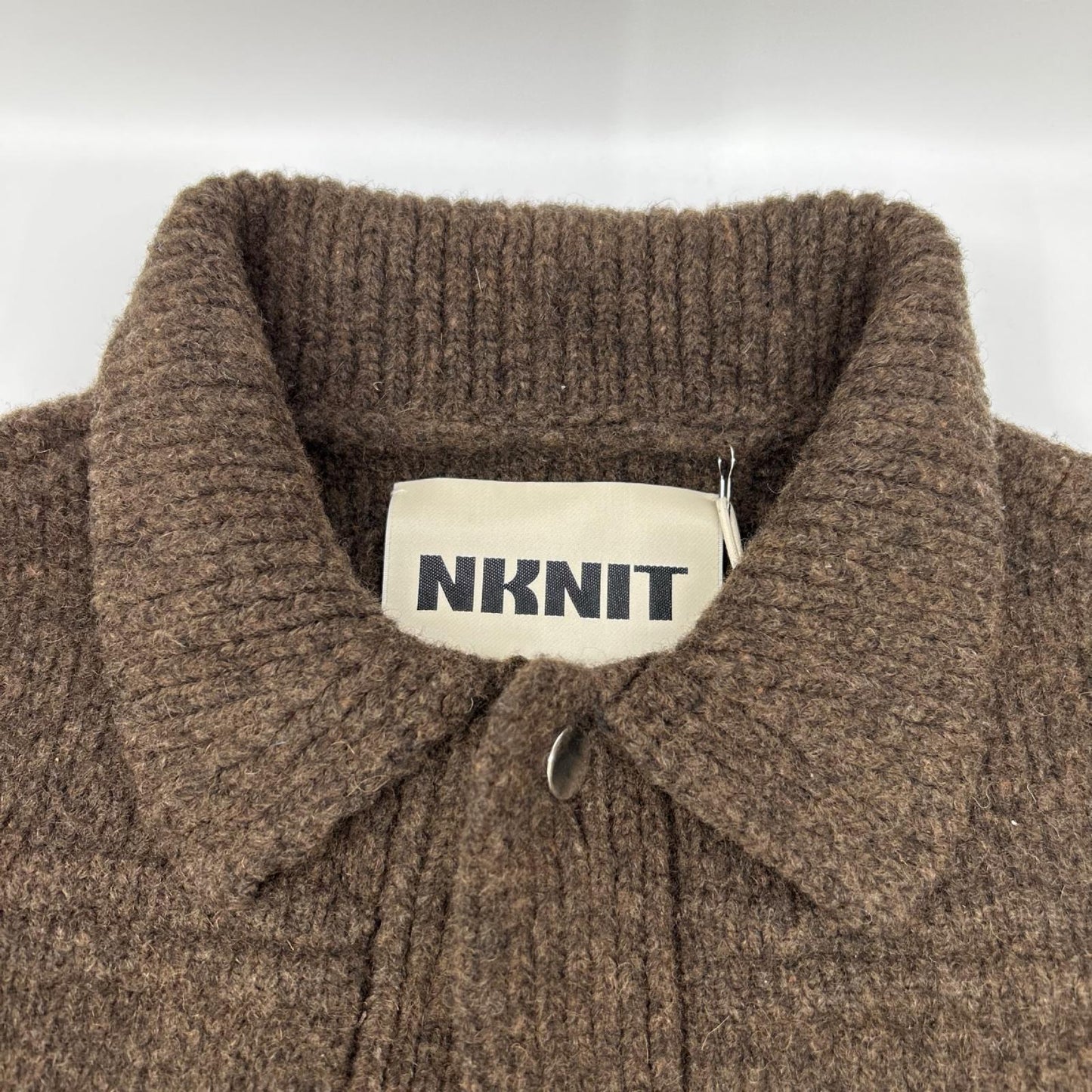 NKNIT ンニット N24-AW002 ブラウン ウールニットカーディガン トップス