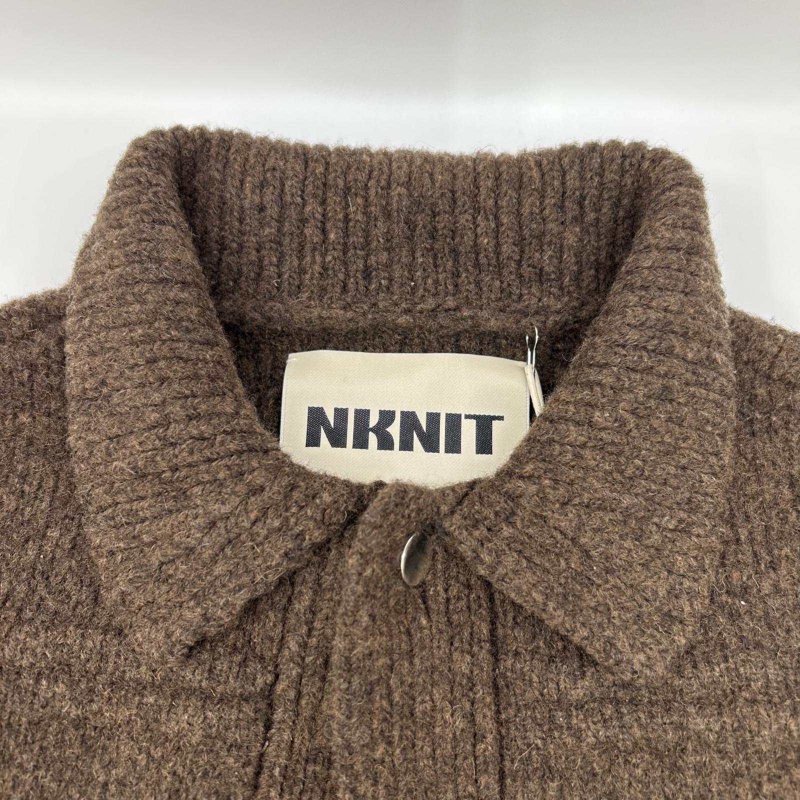 NKNIT ンニット N24-AW002 ブラウン ウールニットカーディガン トップス