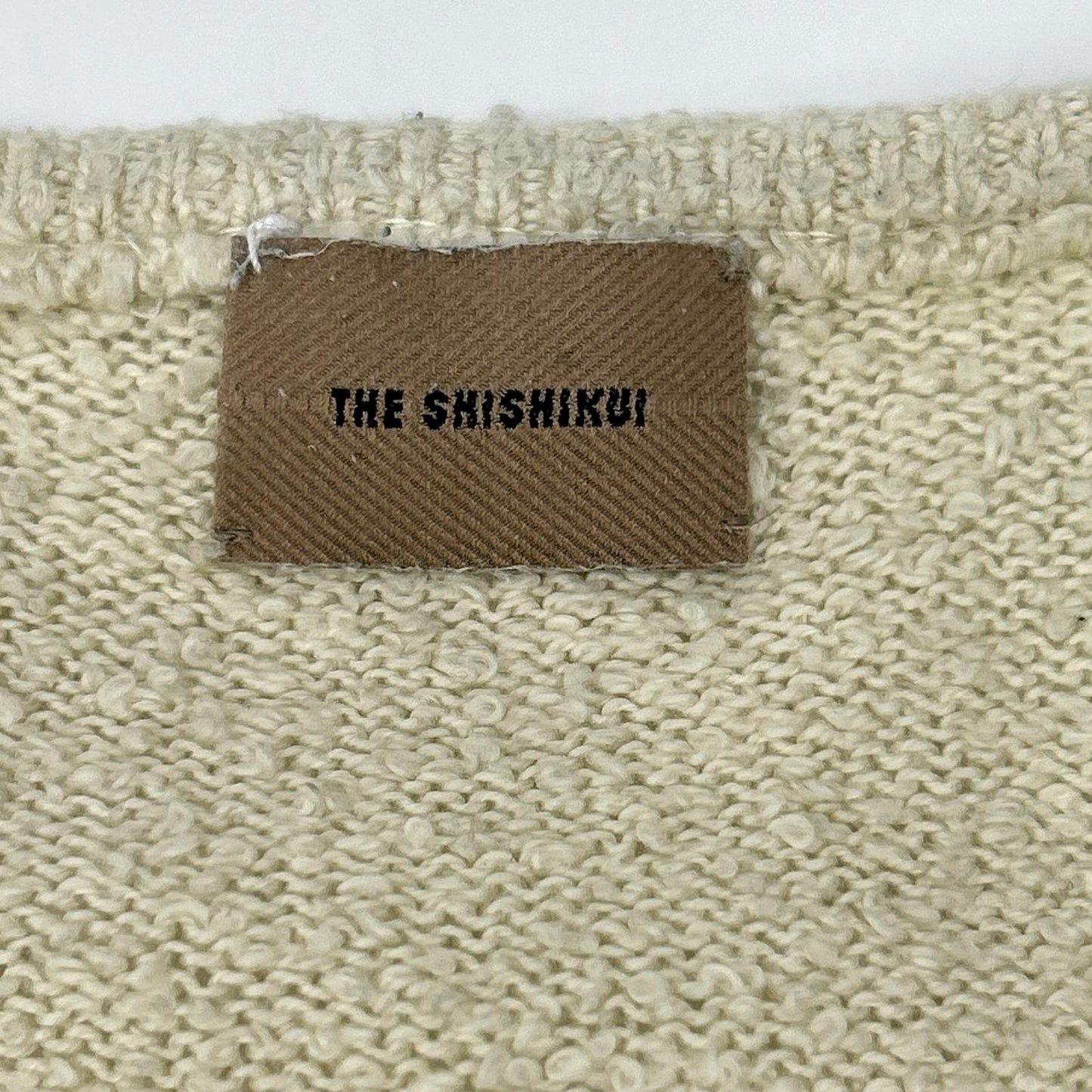 THE SHISHIKUI シシクイ 1018 オフホワイト コットン ノースリーブニット トップス