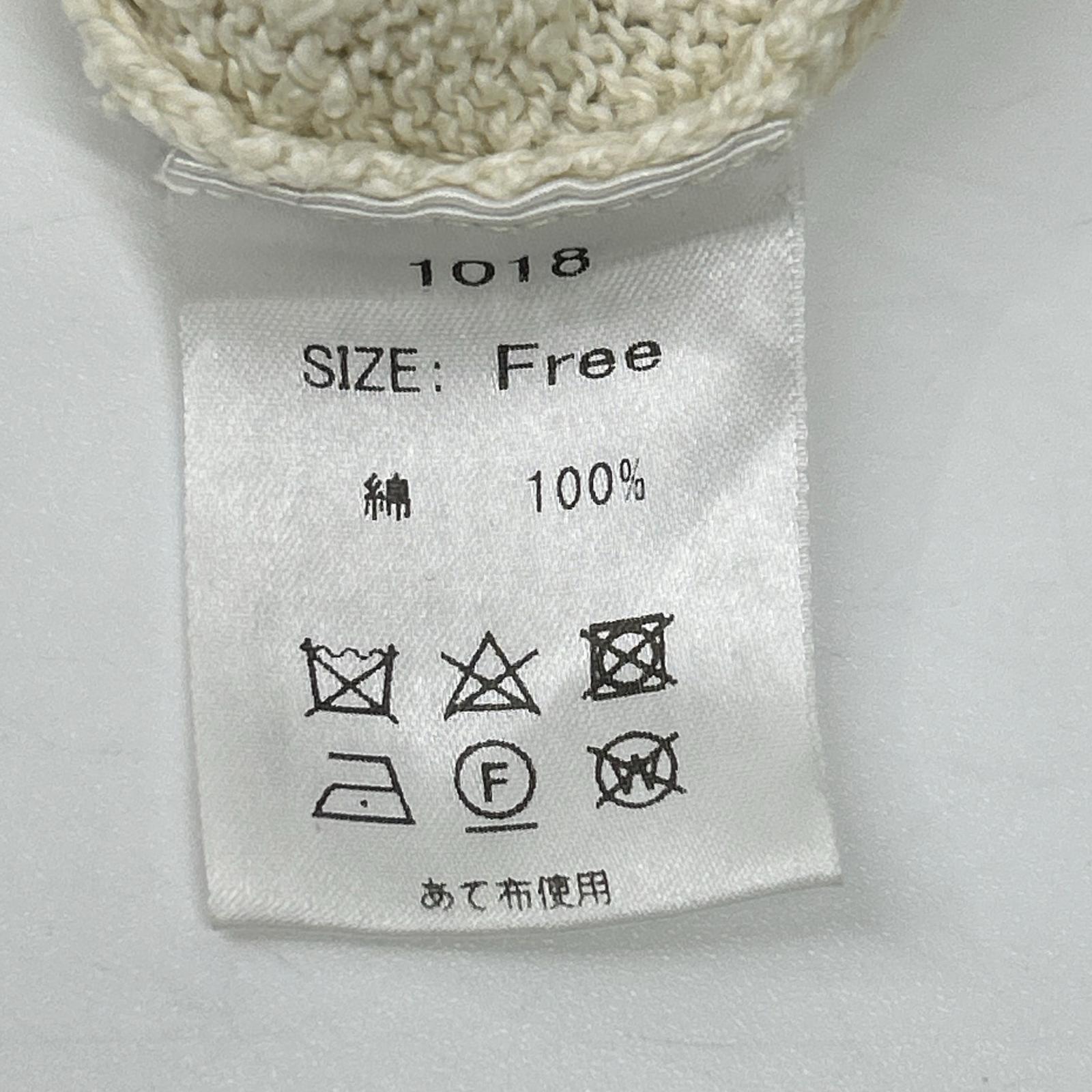 THE SHISHIKUI シシクイ 1018 オフホワイト コットン ノースリーブニット トップス