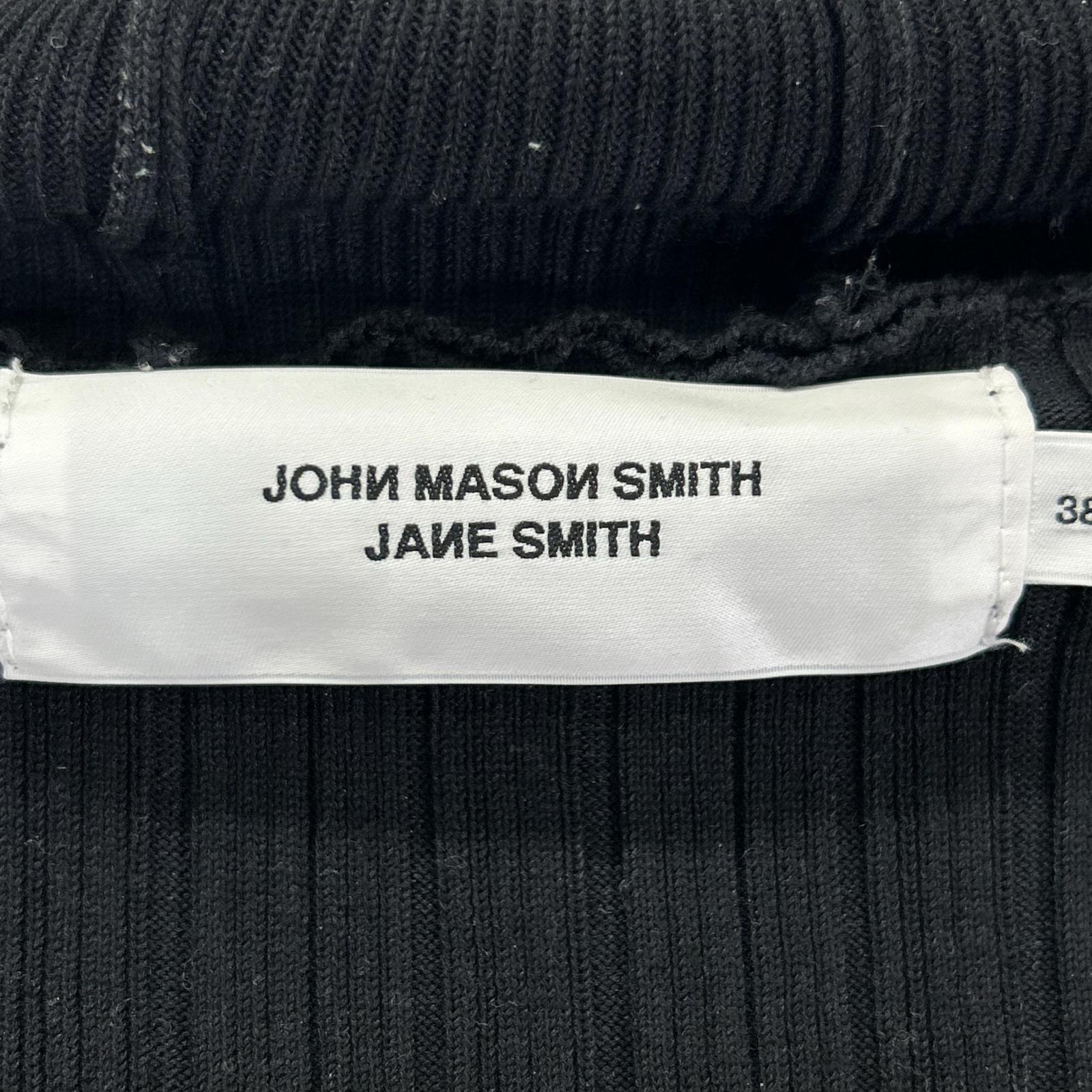 JOHN MASON SMITH ジョンメイソンスミス 25WKN-#113L ブラック/ホワイト 16G RIB HOOD CARDIGAN トップス