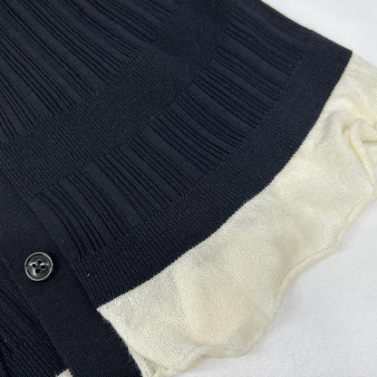 JOHN MASON SMITH ジョンメイソンスミス 25WKN-#113L ブラック/ホワイト 16G RIB HOOD CARDIGAN トップス