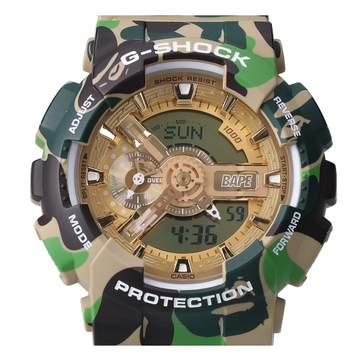 G-SHOCK ジーショック A BATHING APE アベイシングエイプ 【美品】GA-110APE 25周年記念 クオーツ アナデジ 腕時計