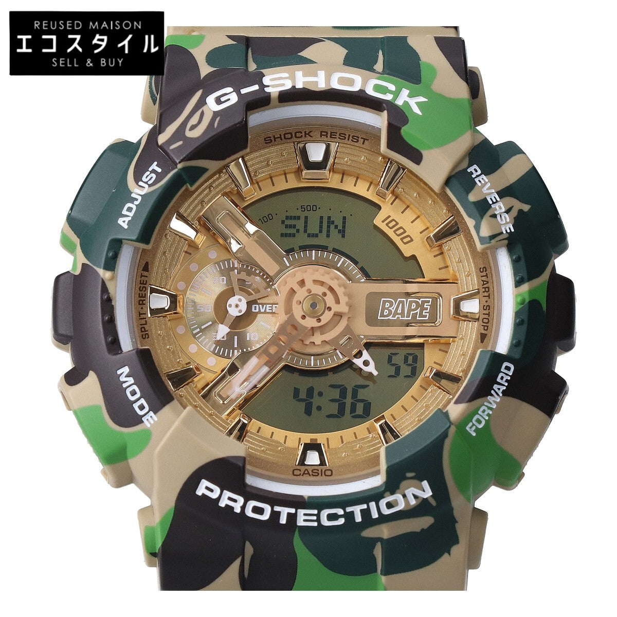 G-SHOCK ジーショック A BATHING APE アベイシングエイプ 【美品】GA-110APE 25周年記念 クオーツ アナデジ 腕時計