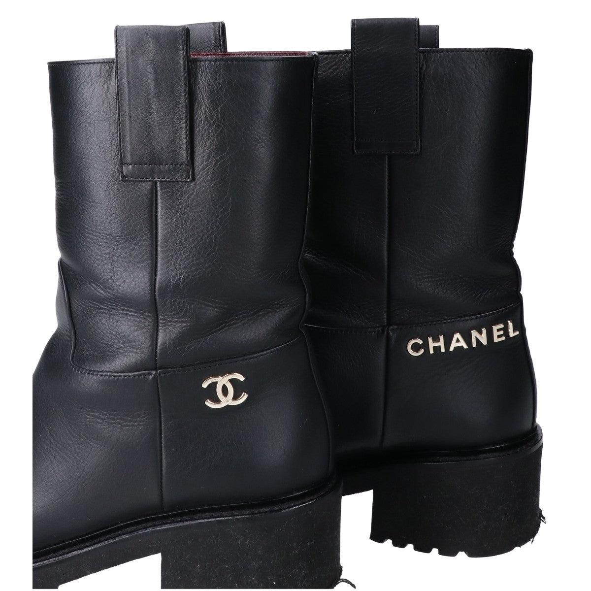 CHANEL シャネル 20年製 G36749 X54466 ブラック カーフ エンジニアブーツ シューズ