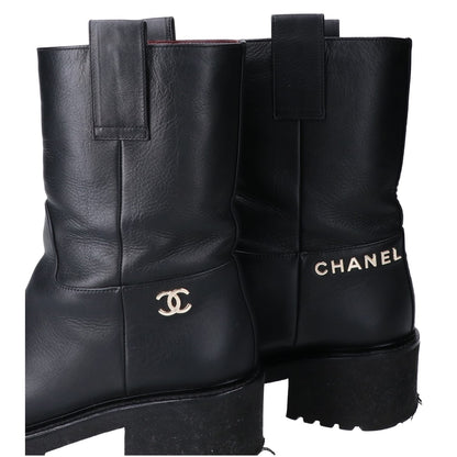 CHANEL シャネル 20年製 G36749 X54466 ブラック カーフ エンジニアブーツ シューズ