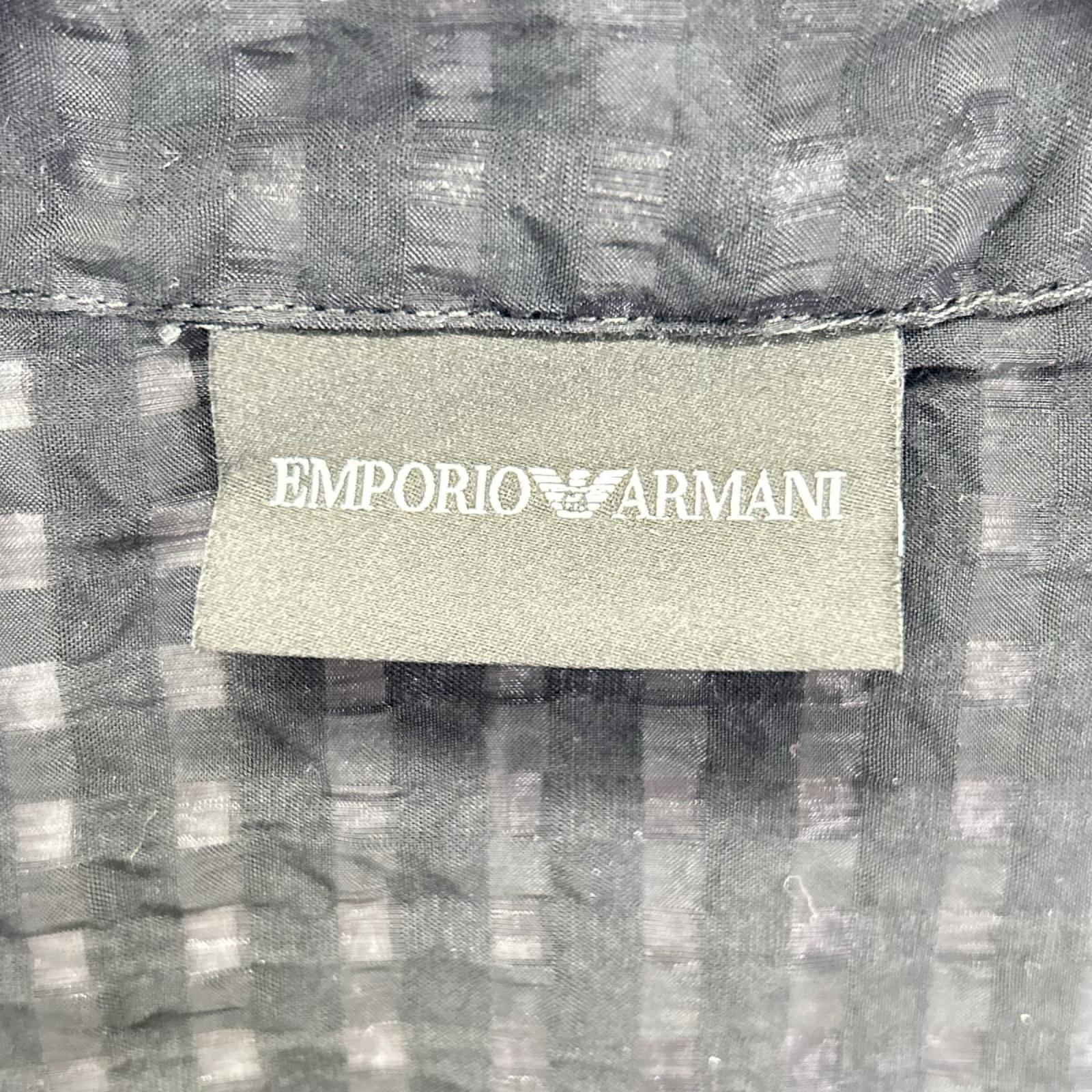 EMPORIOARMANI エンポリオアルマーニ E31F41F1356 ブラック ギンガムチェック シーアーシャツ トップス
