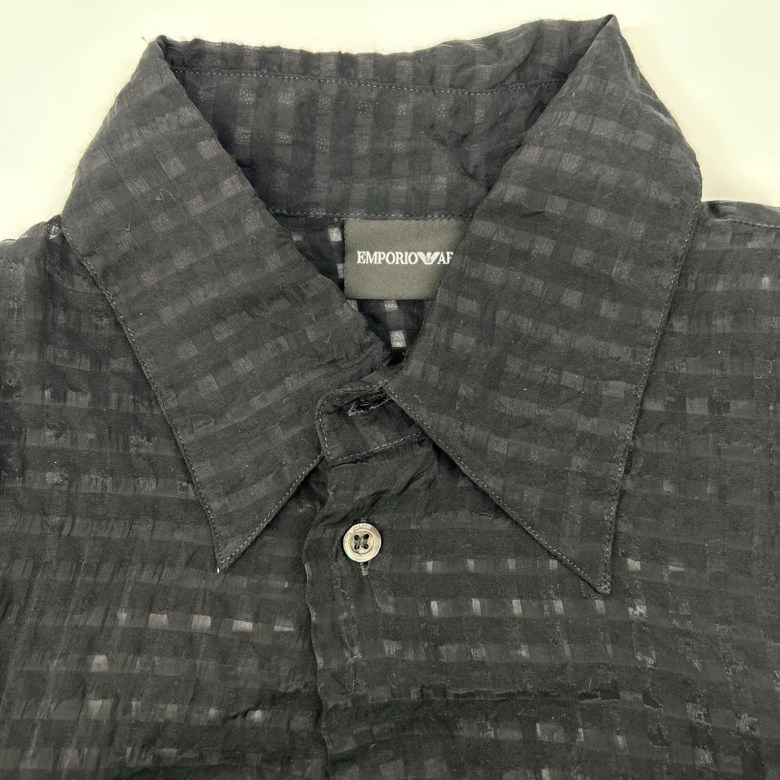 EMPORIOARMANI エンポリオアルマーニ E31F41F1356 ブラック ギンガムチェック シーアーシャツ トップス