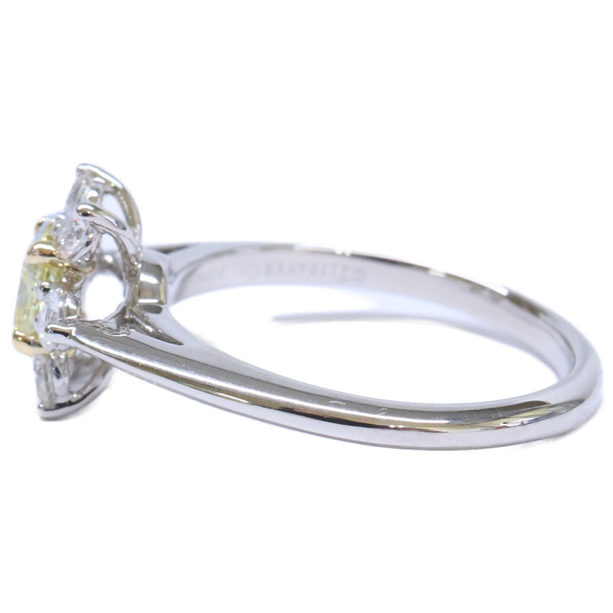 TIFFANY&Co. ティファニー 新品仕上げ済み PT950 x 750WG 0.41ct イエローダイヤモンド バターカップ リング 指輪