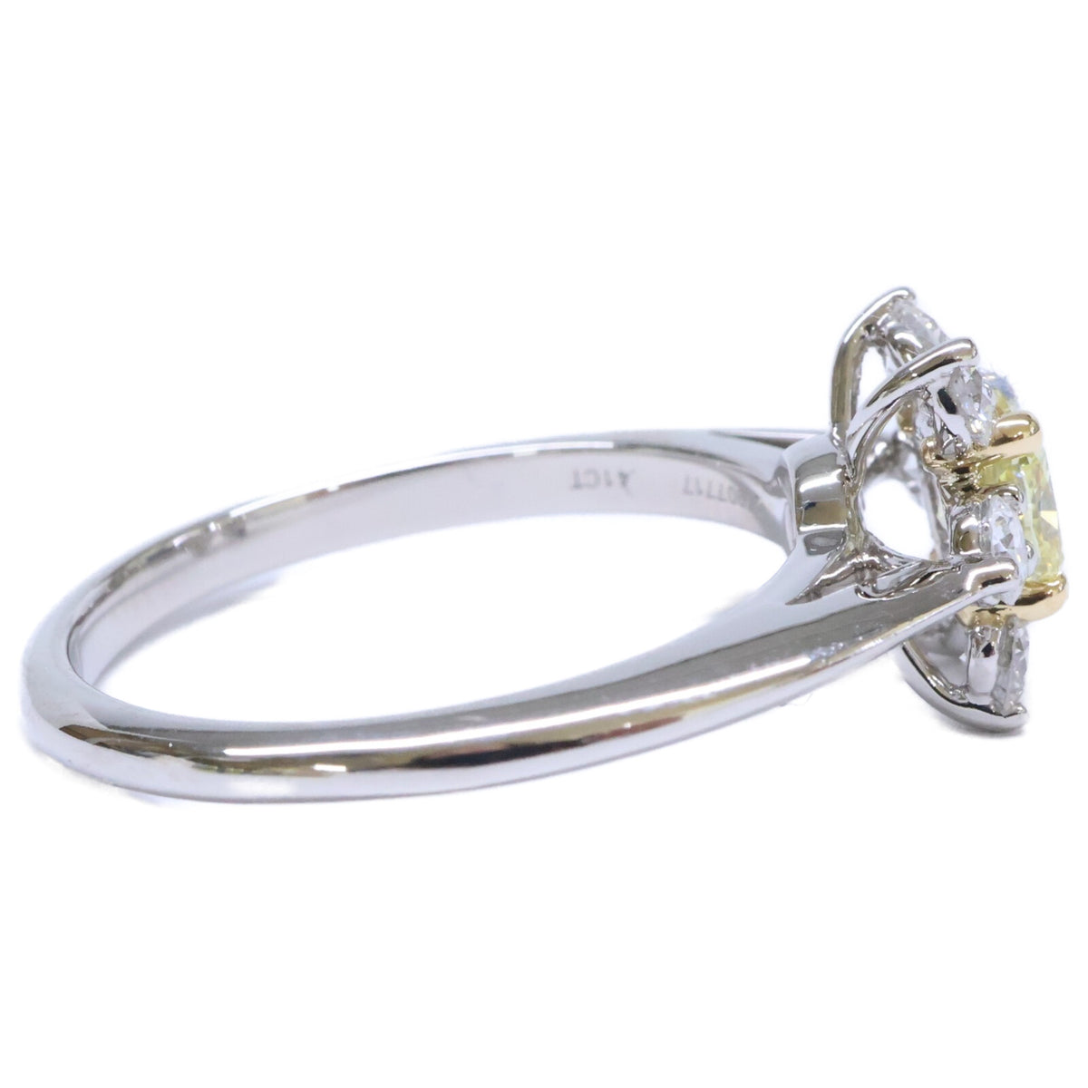 TIFFANY&Co. ティファニー 新品仕上げ済み PT950 x 750WG 0.41ct イエローダイヤモンド バターカップ リング 指輪