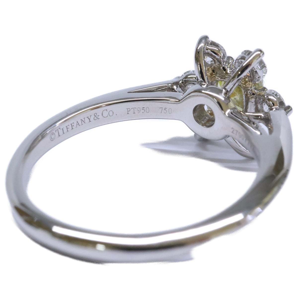 TIFFANY&Co. ティファニー 新品仕上げ済み PT950 x 750WG 0.41ct イエローダイヤモンド バターカップ リング 指輪
