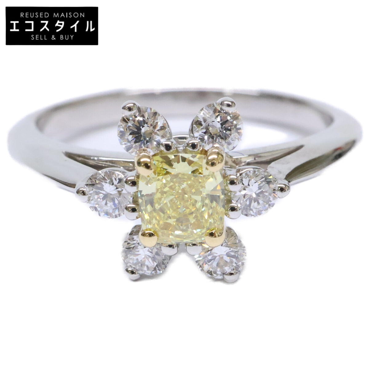 TIFFANY&Co. ティファニー 新品仕上げ済み PT950 x 750WG 0.41ct イエローダイヤモンド バターカップ リング 指輪