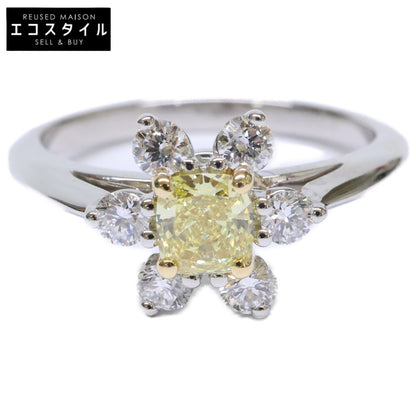 TIFFANY&Co. ティファニー 新品仕上げ済み PT950 x 750WG 0.41ct イエローダイヤモンド バターカップ リング 指輪