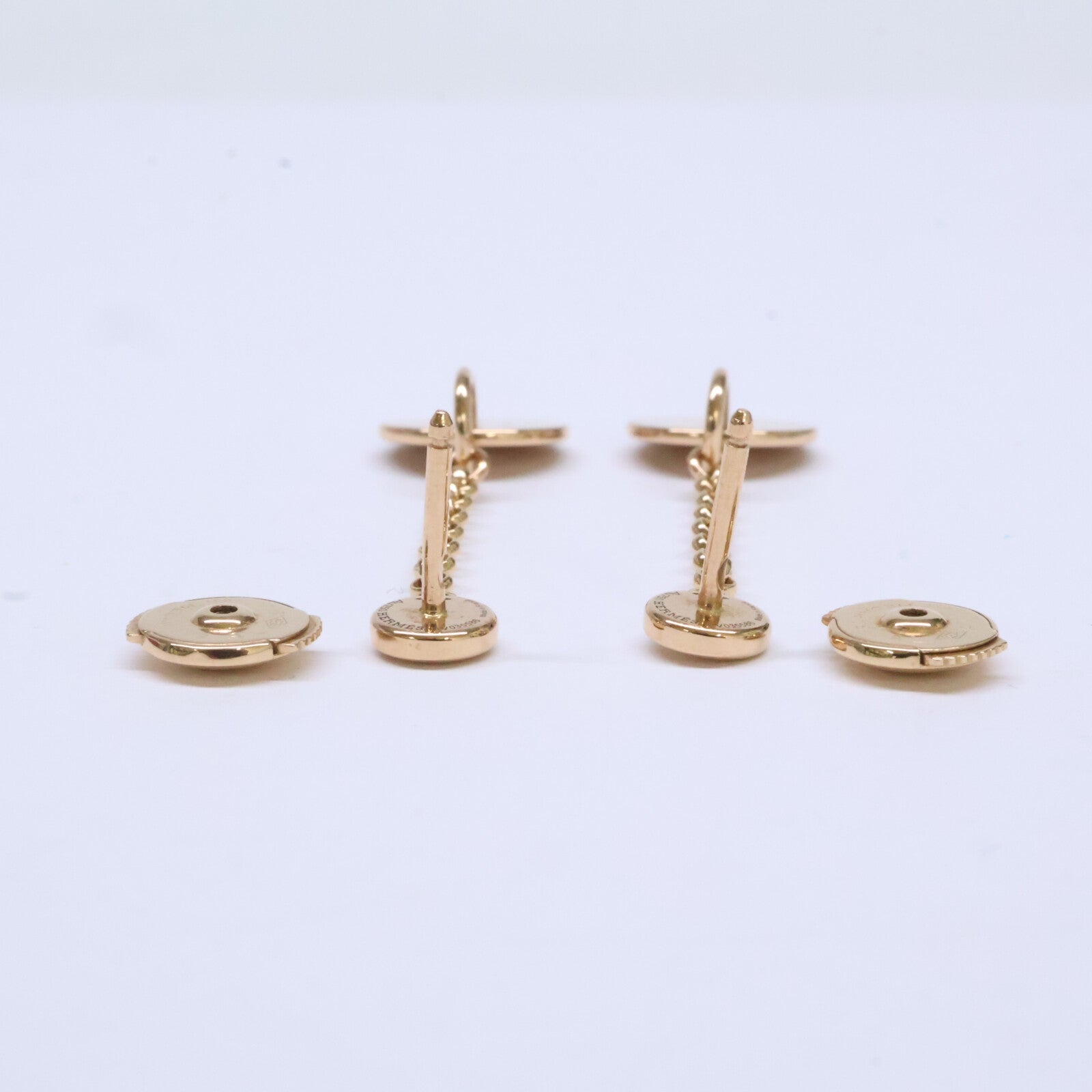 HERMES エルメス 美品 750PG ダイヤモンド ガンバード スウィング ドロップ ピアス