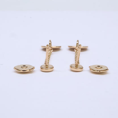 HERMES エルメス 美品 750PG ダイヤモンド ガンバード スウィング ドロップ ピアス