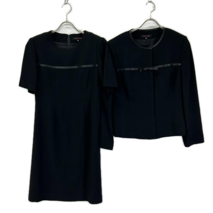 YUKITORII ユキトリイ 21-609-708-8 ブラック ノーカラージャケット ワンピース 喪服 ワンピース