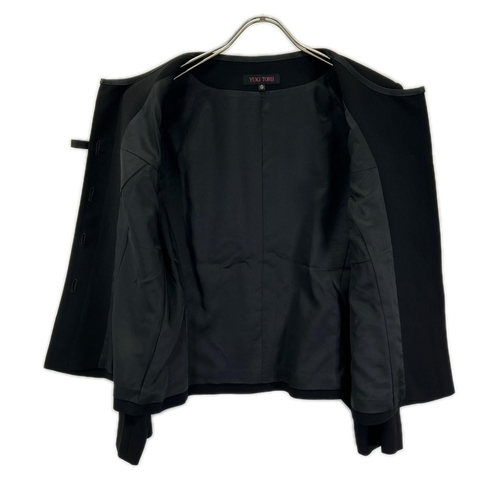 YUKITORII ユキトリイ 21-609-708-8 ブラック ノーカラージャケット ワンピース 喪服 ワンピース