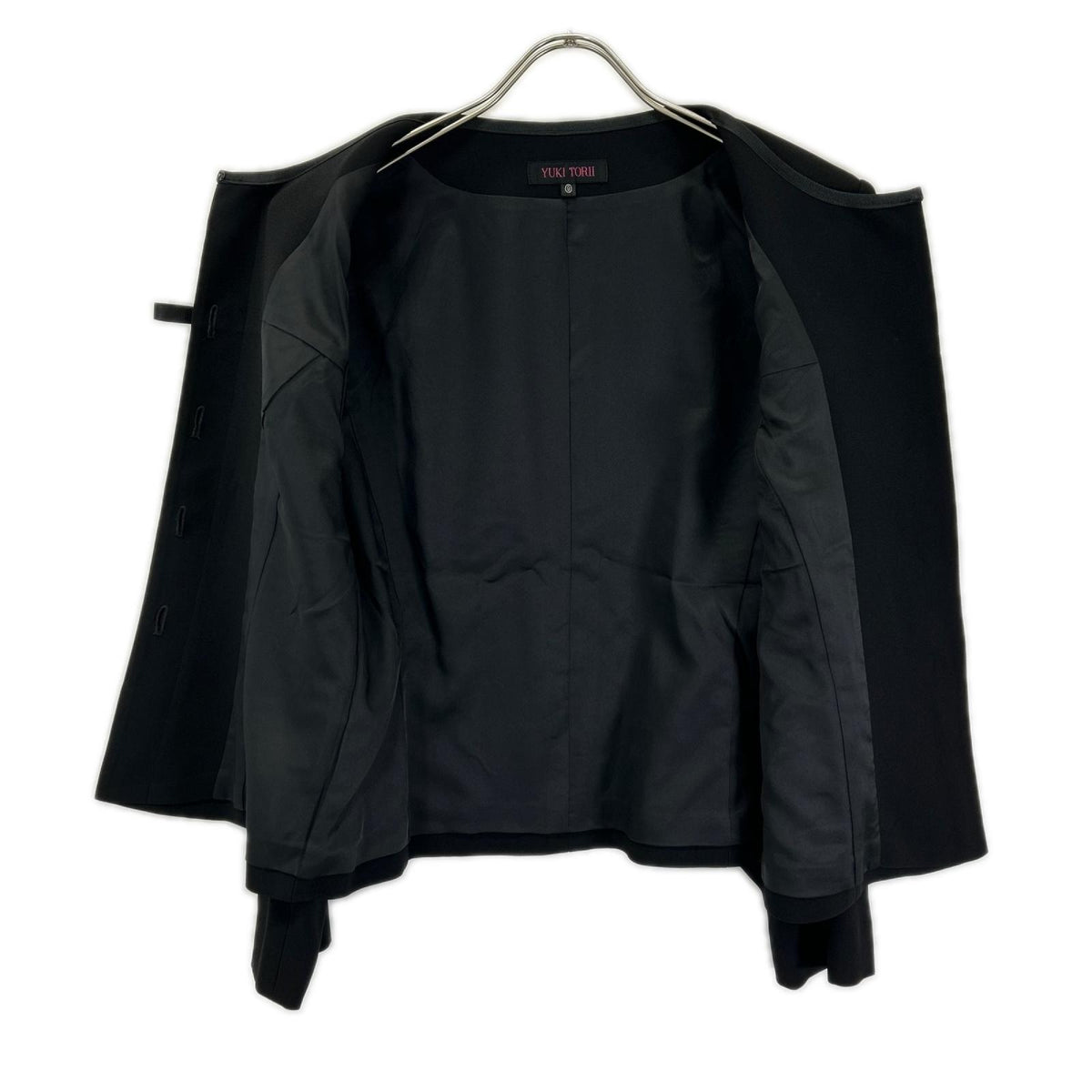 YUKI TORII 21-609-708-8 Black Collarless Jacket Dress Mourning Dress Dress
