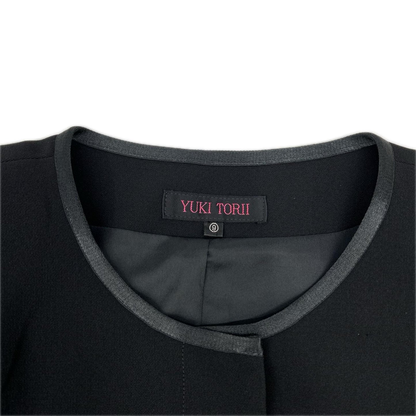 YUKITORII ユキトリイ 21-609-708-8 ブラック ノーカラージャケット ワンピース 喪服 ワンピース