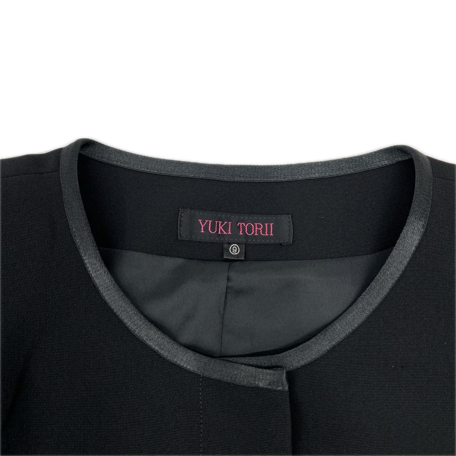 YUKITORII ユキトリイ 21-609-708-8 ブラック ノーカラージャケット ワンピース 喪服 ワンピース