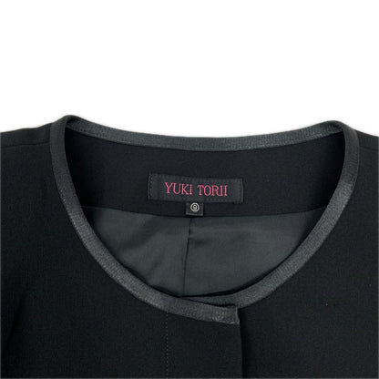 YUKITORII ユキトリイ 21-609-708-8 ブラック ノーカラージャケット ワンピース 喪服 ワンピース