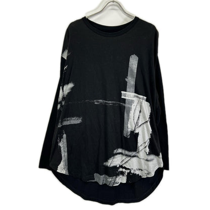 Ground Y グラウンドワイ GL-T06-012 ブラック Long Sleeve Jumbo Round T-Shirt トップス