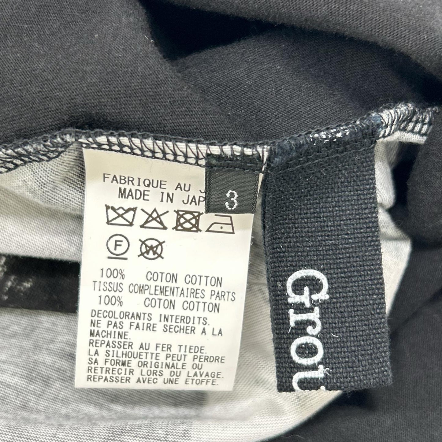 Ground Y グラウンドワイ GL-T06-012 ブラック Long Sleeve Jumbo Round T-Shirt トップス