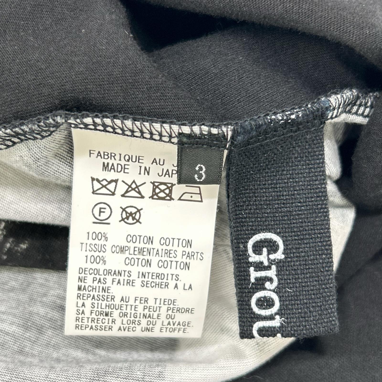 Ground Y グラウンドワイ GL-T06-012 ブラック Long Sleeve Jumbo Round T-Shirt トップス