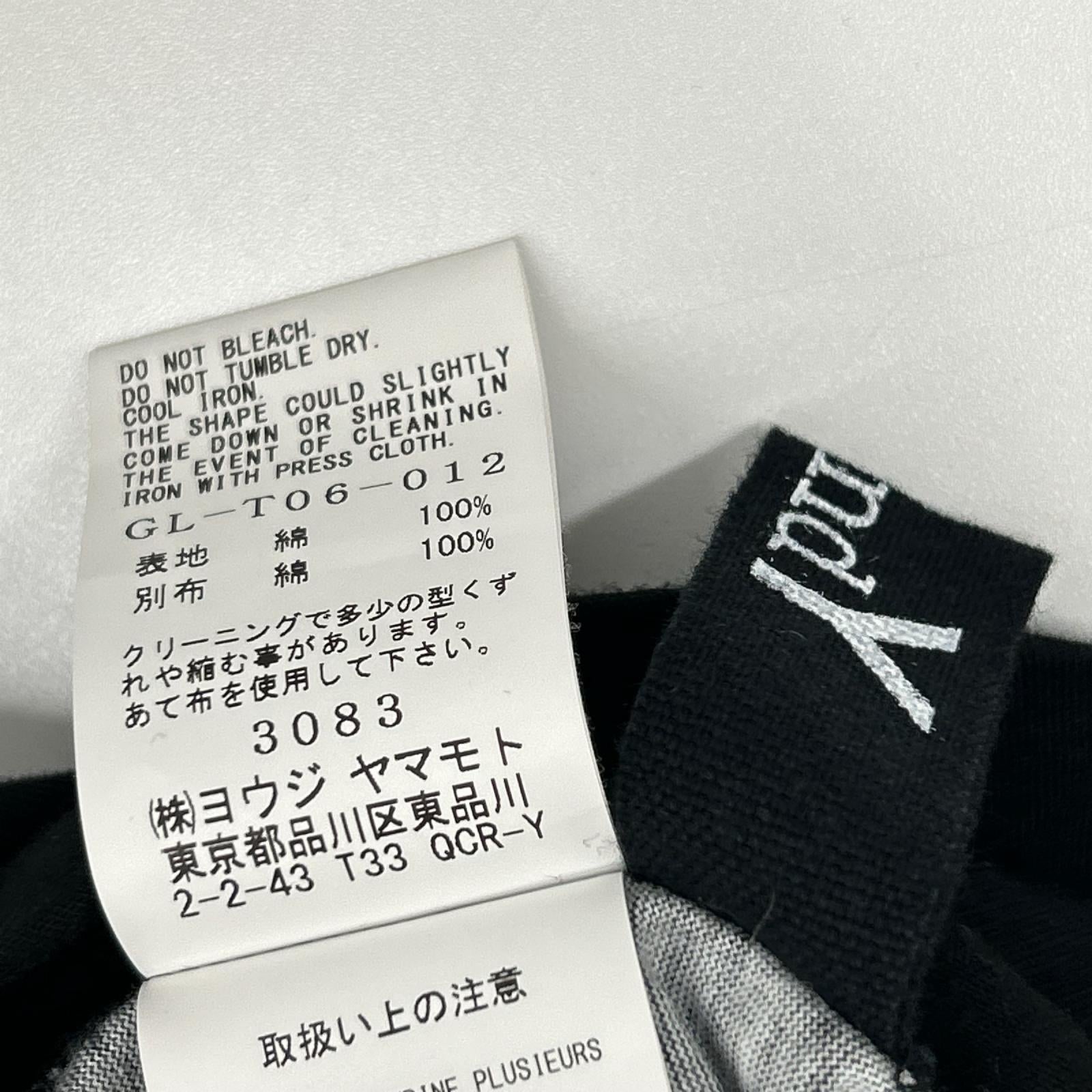 Ground Y グラウンドワイ GL-T06-012 ブラック Long Sleeve Jumbo Round T-Shirt トップス