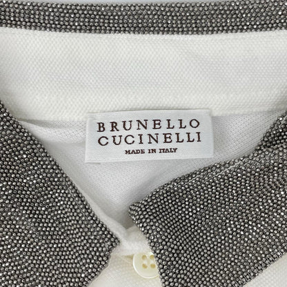 BRUNELLO CUCINELLI ブルネロクチネリ M0T63BG605JAP ホワイト モニーレ襟 半袖ポロシャツ トップス