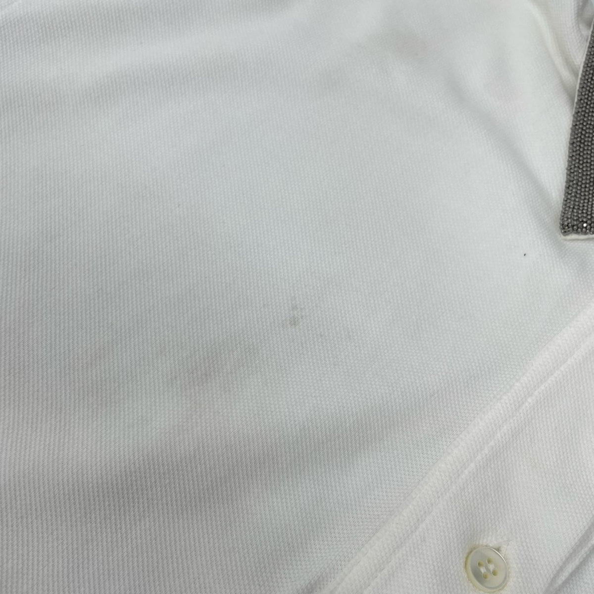 BRUNELLO CUCINELLI ブルネロクチネリ M0T63BG605JAP ホワイト モニーレ襟 半袖ポロシャツ トップス
