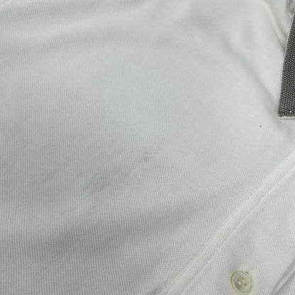 BRUNELLO CUCINELLI ブルネロクチネリ M0T63BG605JAP ホワイト モニーレ襟 半袖ポロシャツ トップス