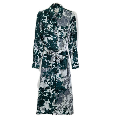 DRIES VAN NOTEN ドリスヴァンノッテン グリーン系 リーフ柄 ビスコース シャツワンピース ワンピース