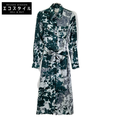 DRIES VAN NOTEN ドリスヴァンノッテン グリーン系 リーフ柄 ビスコース シャツワンピース ワンピース
