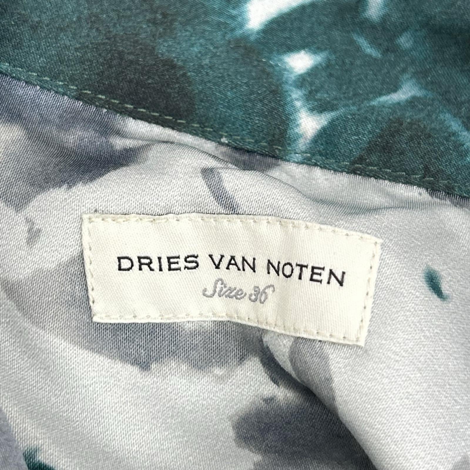 DRIES VAN NOTEN ドリスヴァンノッテン グリーン系 リーフ柄 ビスコース シャツワンピース ワンピース