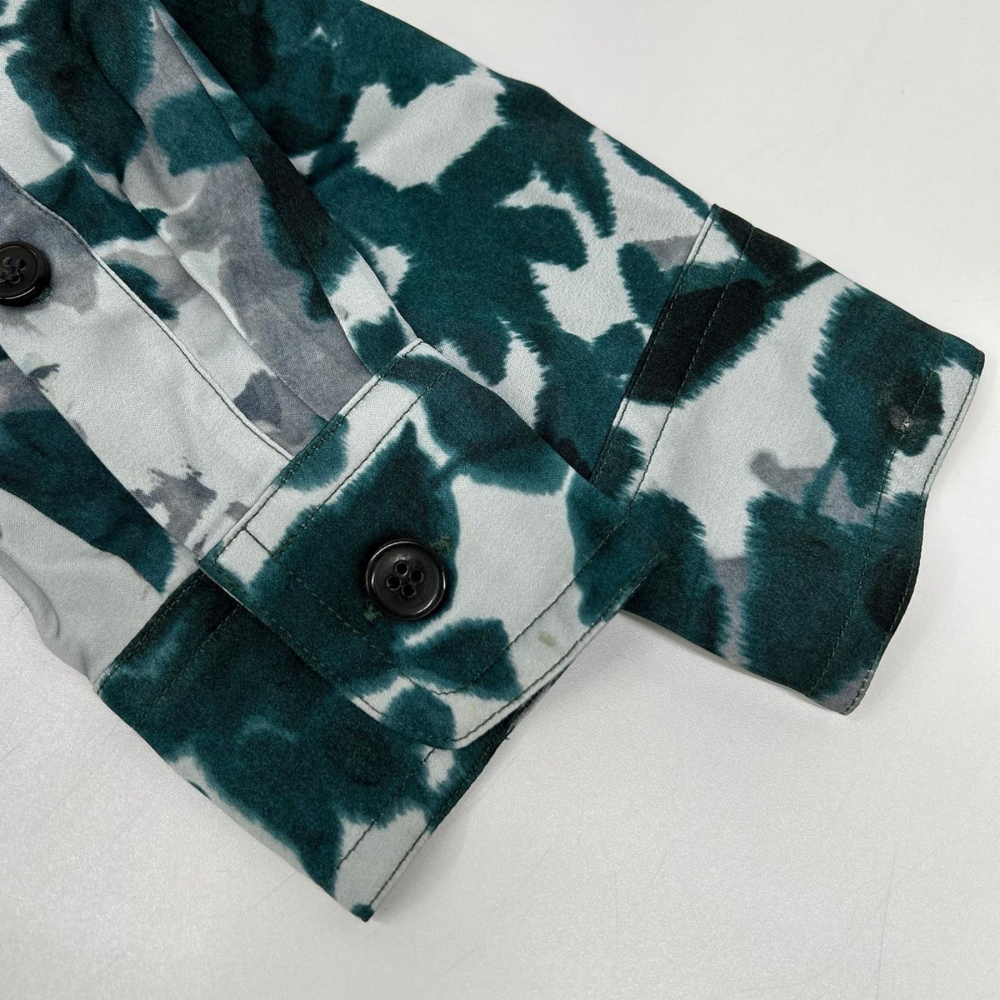 DRIES VAN NOTEN ドリスヴァンノッテン グリーン系 リーフ柄 ビスコース シャツワンピース ワンピース