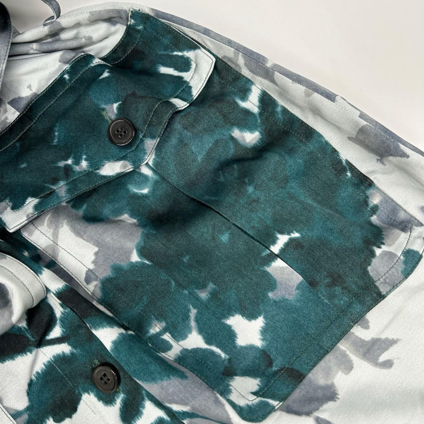 DRIES VAN NOTEN ドリスヴァンノッテン グリーン系 リーフ柄 ビスコース シャツワンピース ワンピース