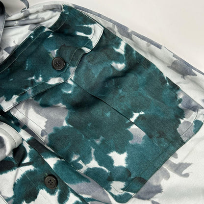 DRIES VAN NOTEN ドリスヴァンノッテン グリーン系 リーフ柄 ビスコース シャツワンピース ワンピース