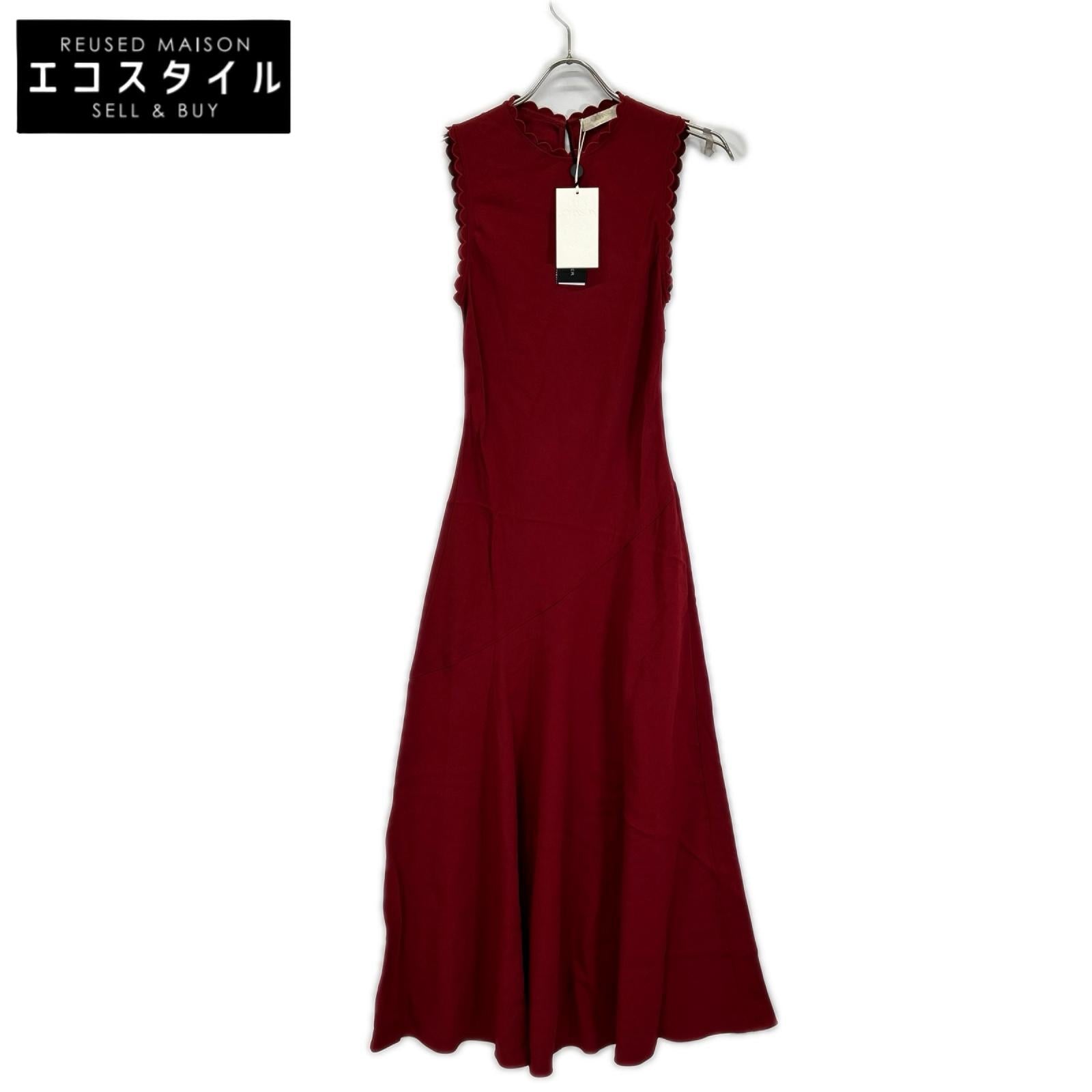 ULLA JOHNSON ウラ・ジョンソン 1695847 レッド ビスコース ノースリーブワンピース ワンピース
