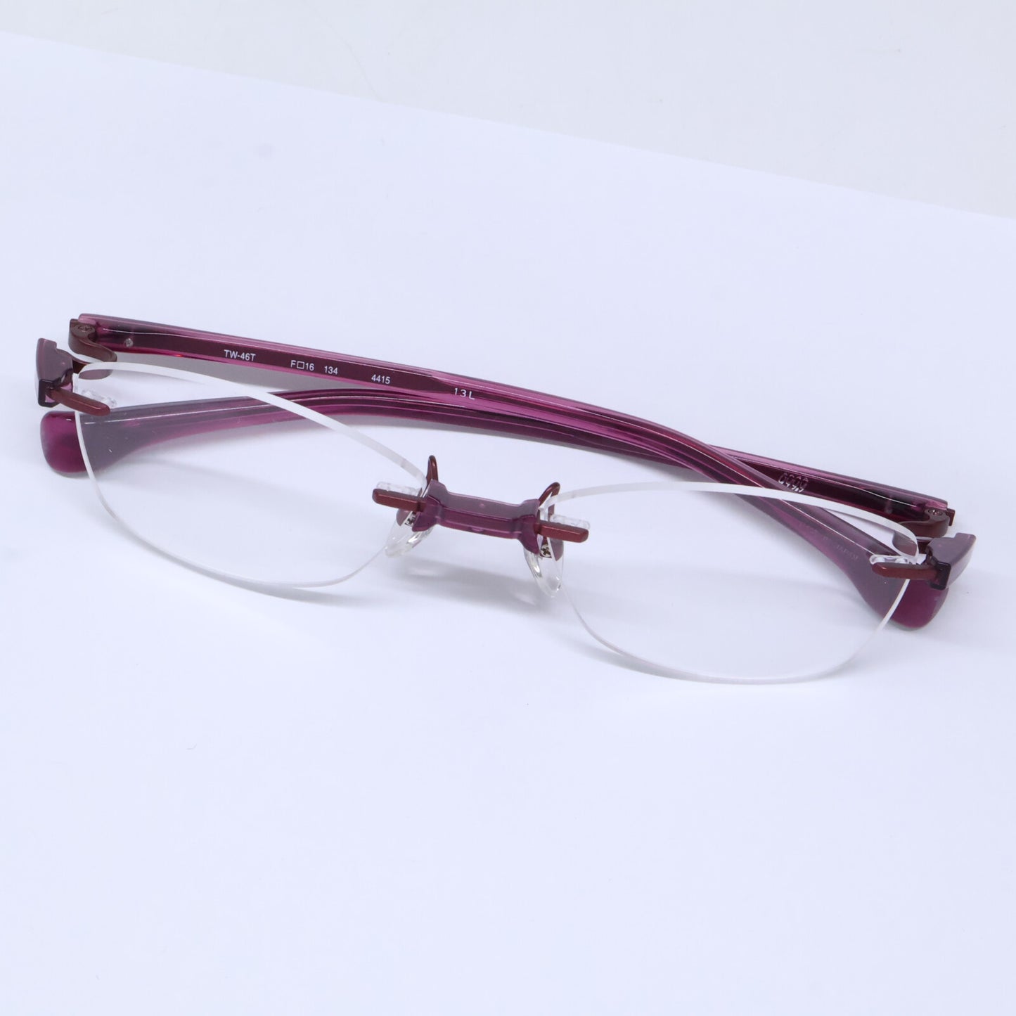 999.9 フォーナインズ 【新品同様】TW-46T 4415 リムレス アイウェア 眼鏡