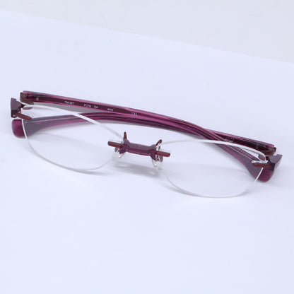 999.9 フォーナインズ 【新品同様】TW-46T 4415 リムレス アイウェア 眼鏡