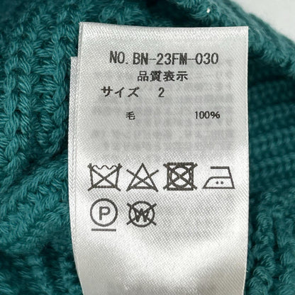 BATONER バトナー 23AW BN-23FM-030 グリーン ウール シグネチャークルーネックニット トップス